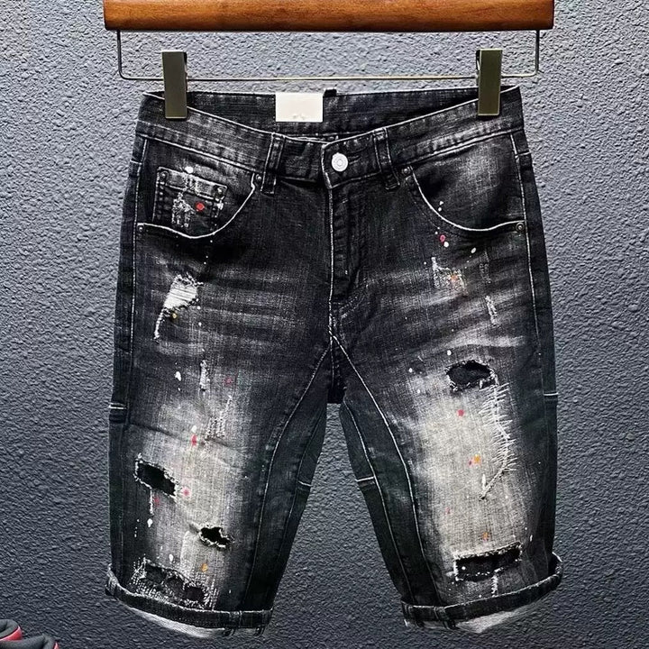 Мъжки къси дънки Street Art **РАЗПРОДАЖБА 25**