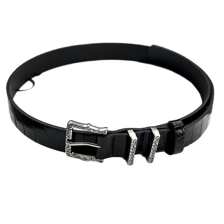 Мъжки колан Retro Engraved Buckle SS25