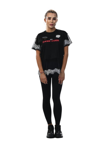 Moderne YONCY T-shirt in ZWART