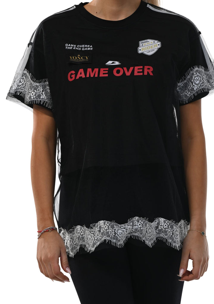 Moderne YONCY T-shirt in ZWART