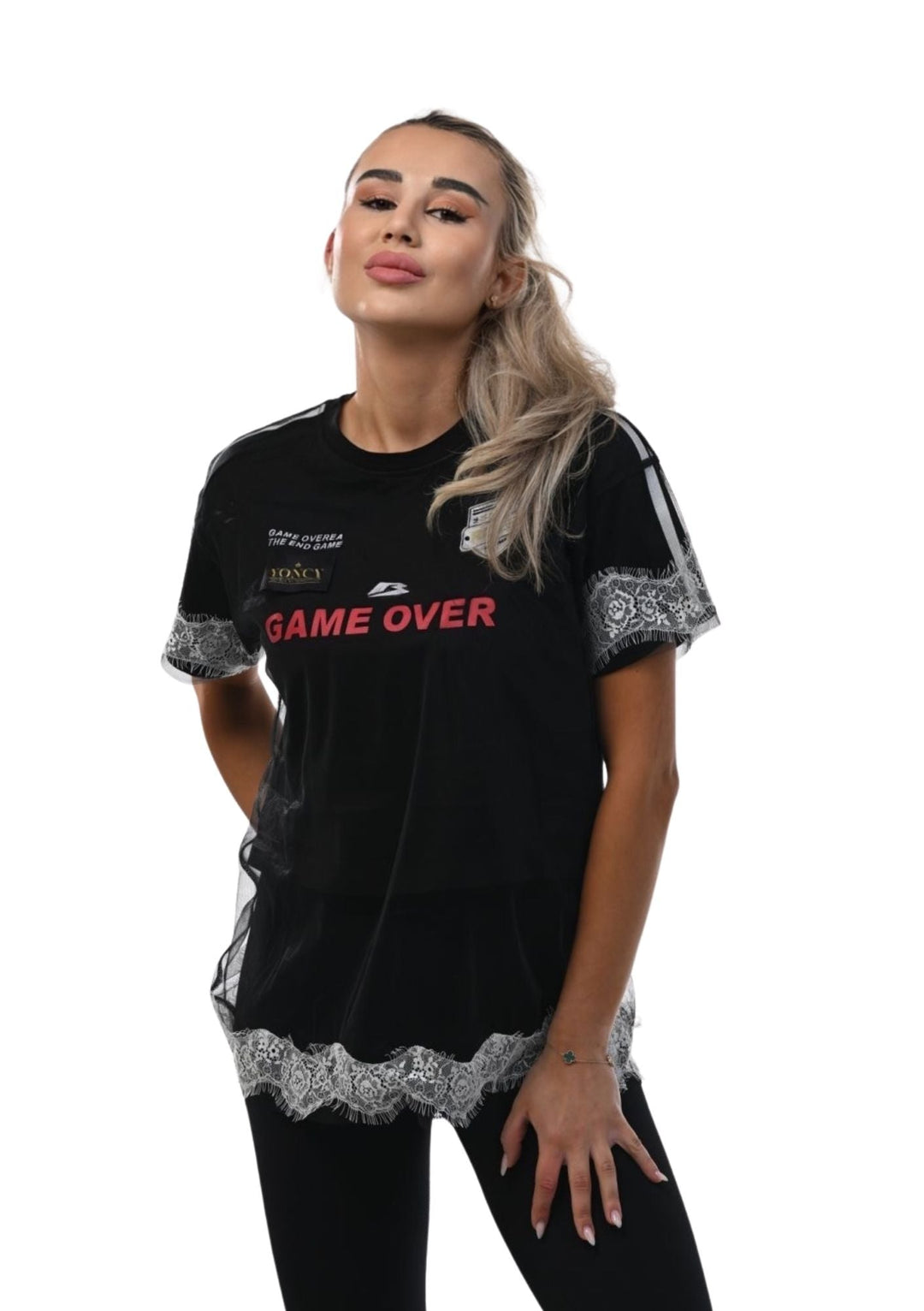 Moderne YONCY T-shirt in ZWART