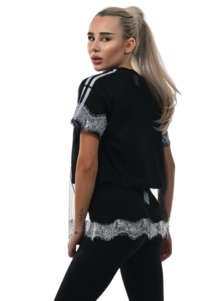 Moderne YONCY T-shirt in ZWART